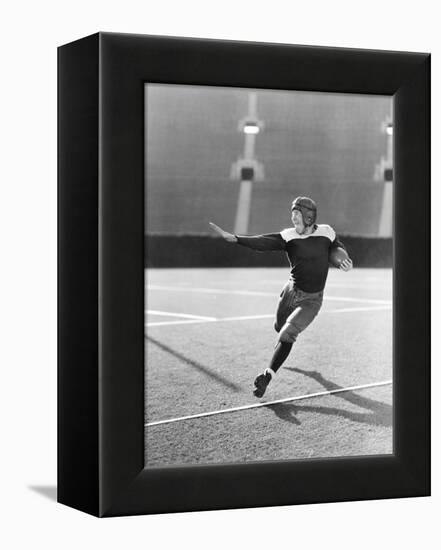 Football Player Running with Ball-null-Framed Stretched Canvas