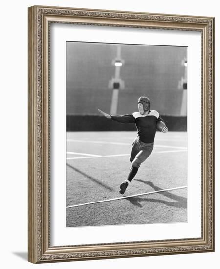 Football Player Running with Ball-null-Framed Photo