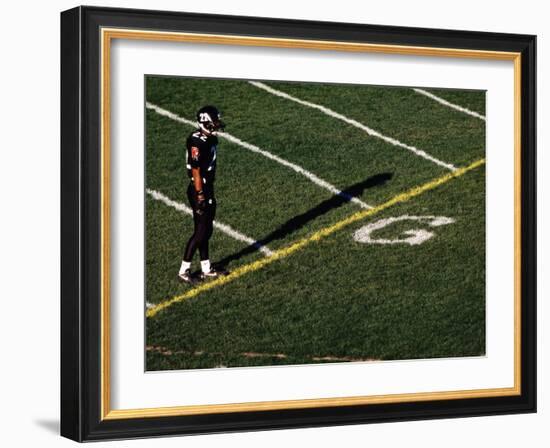 Football Player Standing at the Goal Line-null-Framed Photographic Print