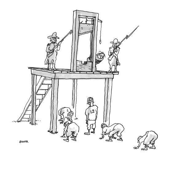 Football Players Waiting Under Guillotine They Are Going To Use The Conde New Yorker Cartoon Premium Giclee Print George Booth Art Com Football Players Waiting Under Guillotine They Are Going To Use The Conde New Yorker Cartoon Premium Giclee Print George Booth Art Com