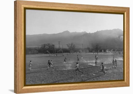 Football Practice-Ansel Adams-Framed Stretched Canvas