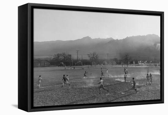 Football Practice-Ansel Adams-Framed Stretched Canvas