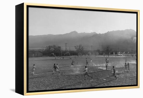 Football Practice-Ansel Adams-Framed Stretched Canvas