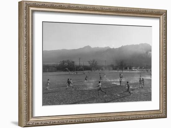 Football Practice-Ansel Adams-Framed Art Print