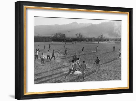 Football Practice-Ansel Adams-Framed Art Print