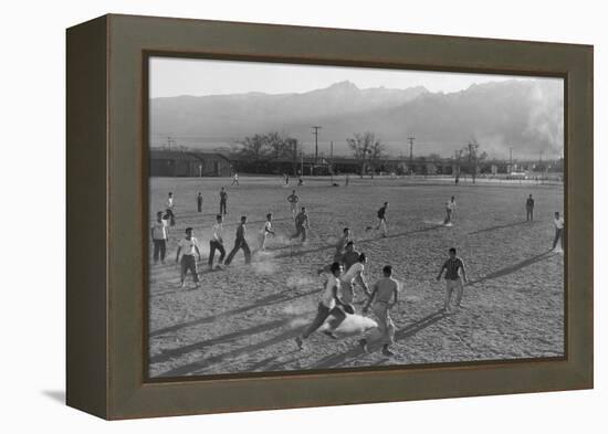 Football Practice-Ansel Adams-Framed Stretched Canvas