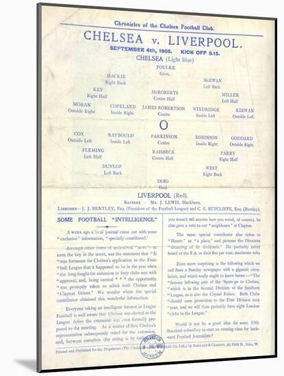 Football Programme-null-Mounted Giclee Print