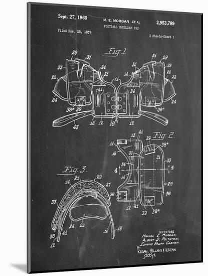 Football Shoulder Pads Patent-null-Mounted Art Print