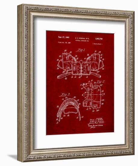 Football Shoulder Pads Patent-Cole Borders-Framed Premium Giclee Print