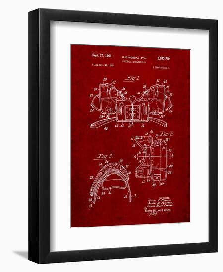 Football Shoulder Pads Patent-Cole Borders-Framed Premium Giclee Print