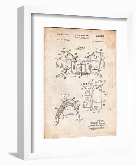 Football Shoulder Pads Patent-Cole Borders-Framed Art Print