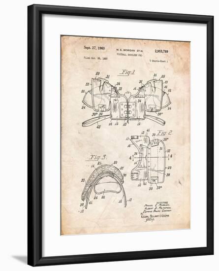 Football Shoulder Pads Patent-Cole Borders-Framed Art Print