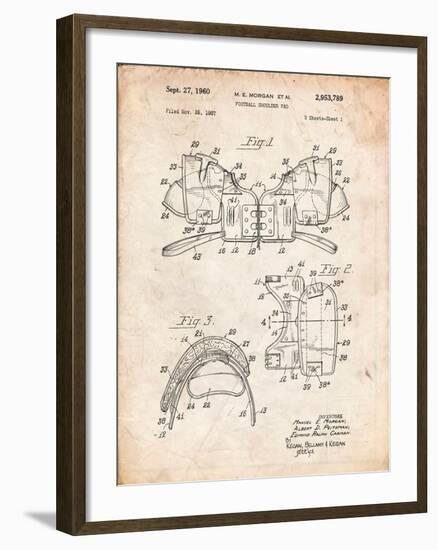 Football Shoulder Pads Patent-Cole Borders-Framed Art Print