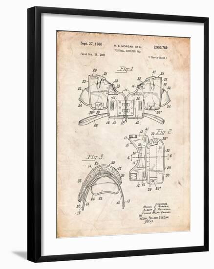 Football Shoulder Pads Patent-Cole Borders-Framed Art Print