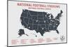 Football Stadium Bucket List Map in Beige-Ren Lane-Mounted Art Print