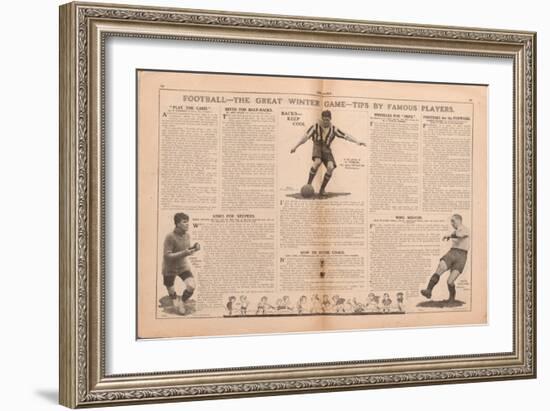 Football - the Great Winter Game - Tips by Famous Players', Article from 'The Scout', 1923-null-Framed Giclee Print