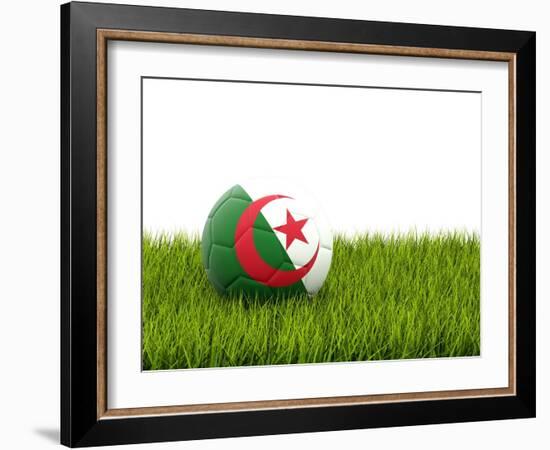 Football with Flag of Algeria-Mikhail Mishchenko-Framed Art Print