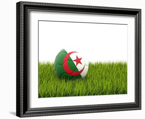 Football with Flag of Algeria-Mikhail Mishchenko-Framed Art Print