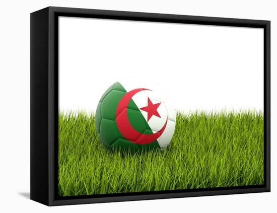 Football with Flag of Algeria-Mikhail Mishchenko-Framed Stretched Canvas