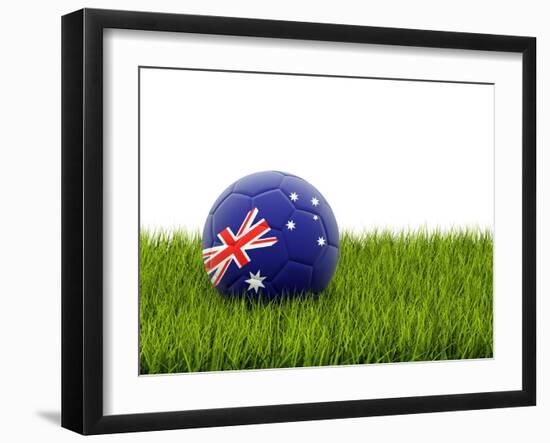 Football with Flag of Australia-Mikhail Mishchenko-Framed Art Print