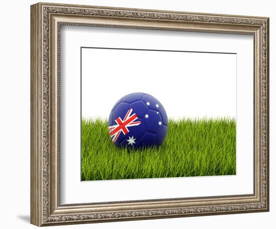Football with Flag of Australia-Mikhail Mishchenko-Framed Premium Giclee Print