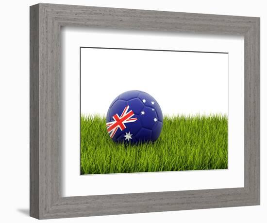 Football with Flag of Australia-Mikhail Mishchenko-Framed Premium Giclee Print