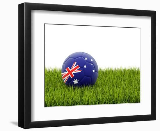 Football with Flag of Australia-Mikhail Mishchenko-Framed Premium Giclee Print