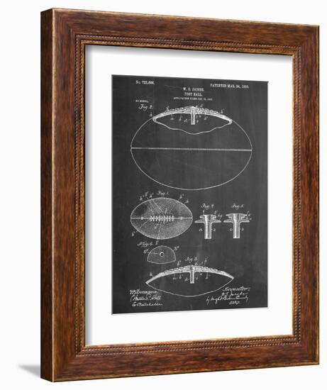 Football With Laces Patent--Framed Art Print