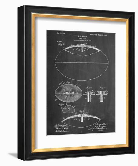 Football With Laces Patent-null-Framed Art Print