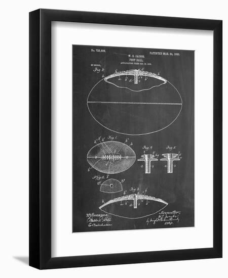 Football With Laces Patent-null-Framed Premium Giclee Print