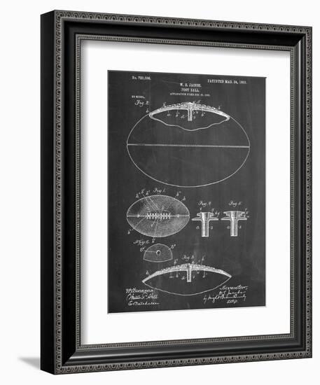 Football With Laces Patent-null-Framed Premium Giclee Print