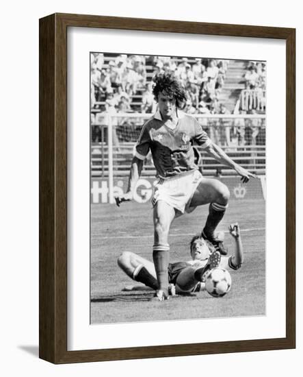 Football World Cup 1982 in Spain : France Team Vs Austria Team, June 28, 1982-null-Framed Photo