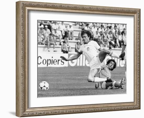 Football World Cup 1982 in Spain: France Team Vs Czechoslovakia Team-null-Framed Photo