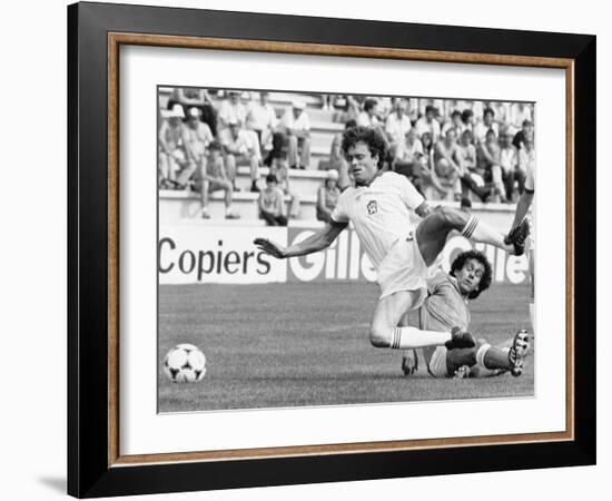 Football World Cup 1982 in Spain: France Team Vs Czechoslovakia Team-null-Framed Photo