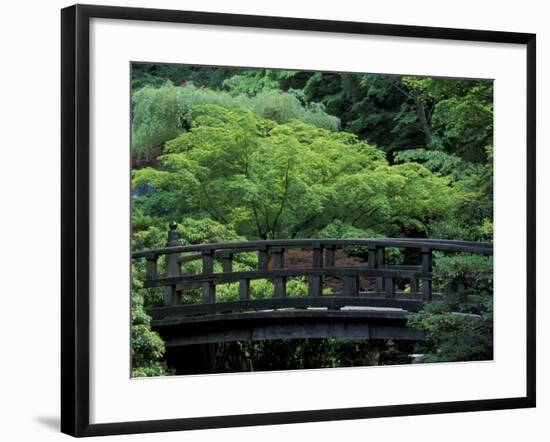 Footbridge in Japanese Garden, Portland, Oregon, USA-Adam Jones-Framed Photographic Print