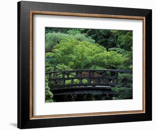 Footbridge in Japanese Garden, Portland, Oregon, USA-Adam Jones-Framed Photographic Print