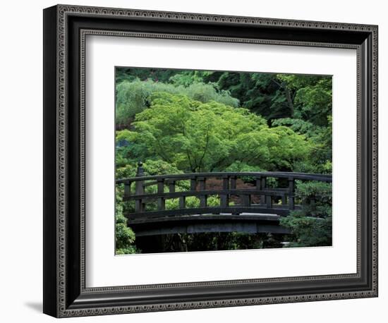 Footbridge in Japanese Garden, Portland, Oregon, USA-Adam Jones-Framed Photographic Print