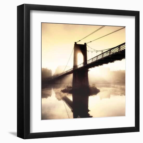 Footbridge In The Setting Sun-P^ Frederic-Framed Art Print