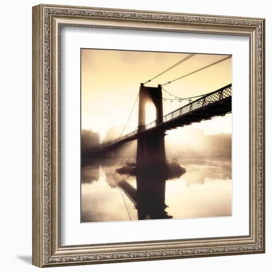 Footbridge In The Setting Sun-P^ Frederic-Framed Art Print