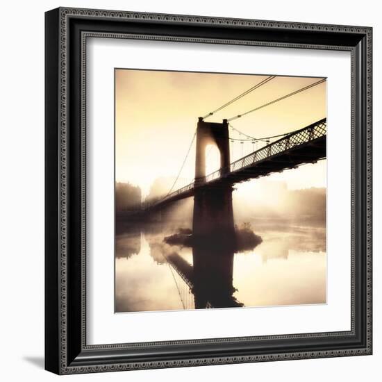 Footbridge In The Setting Sun-P^ Frederic-Framed Art Print