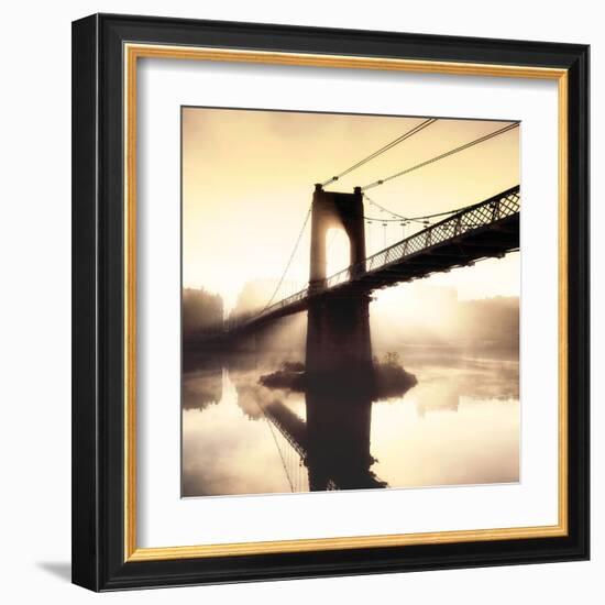 Footbridge In The Setting Sun-P^ Frederic-Framed Art Print