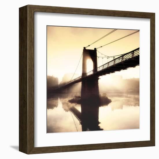 Footbridge In The Setting Sun-P^ Frederic-Framed Art Print