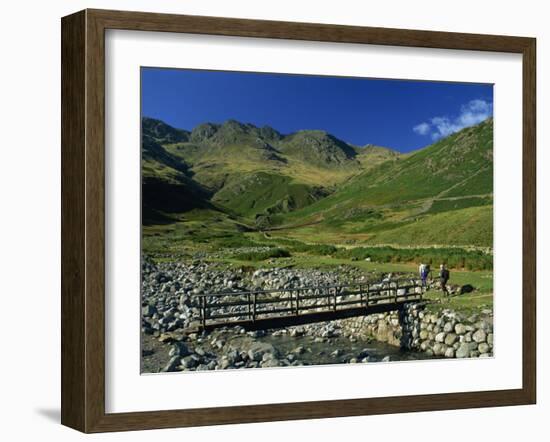 Footbridge over Oxendale Beck Near Crinkle Crags, Lake District National Park, Cumbria, England, UK-Maxwell Duncan-Framed Photographic Print