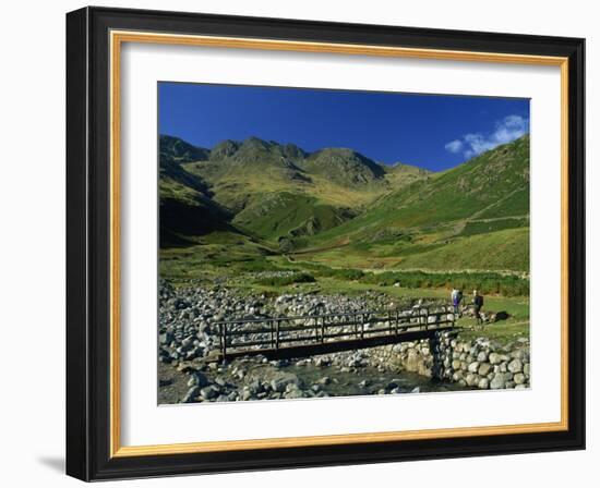 Footbridge over Oxendale Beck Near Crinkle Crags, Lake District National Park, Cumbria, England, UK-Maxwell Duncan-Framed Photographic Print