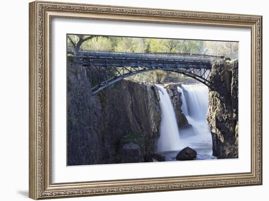 Footbridge Over The Great Falls, Paterson, NJ-George Oze-Framed Photographic Print