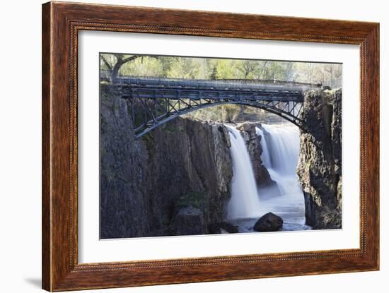 Footbridge Over The Great Falls, Paterson, NJ-George Oze-Framed Photographic Print