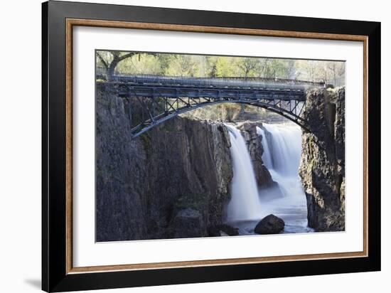 Footbridge Over The Great Falls, Paterson, NJ-George Oze-Framed Photographic Print