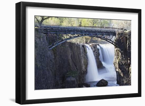 Footbridge Over The Great Falls, Paterson, NJ-George Oze-Framed Photographic Print