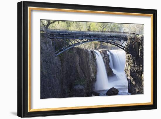 Footbridge Over The Great Falls, Paterson, NJ-George Oze-Framed Photographic Print