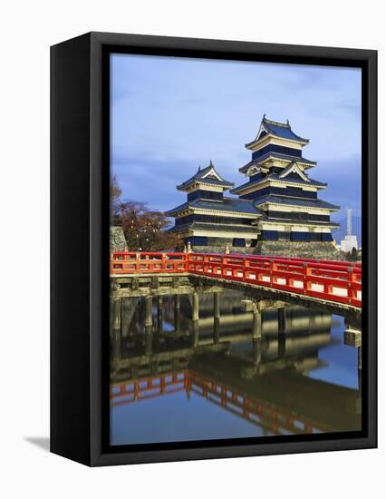 Footbridge spanning moat at Matsumoto Castle-Rudy Sulgan-Framed Premier Image Canvas